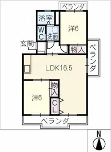 堤コーポ【4階】の間取り