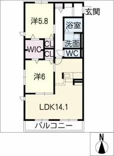 リーチポート豊明【2階】の間取り