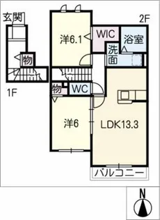 メルベーユ中橋【2階】の間取り