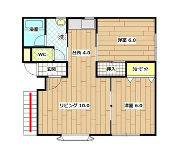 北海道滝川市東町5丁目【アパート】の間取り