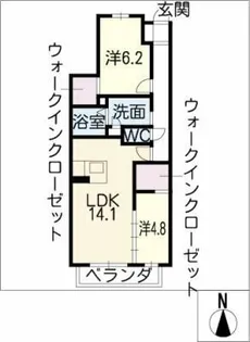 スターホーム東山【2階】の間取り