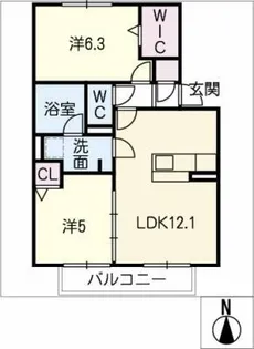 シャトー入場【1階】の間取り