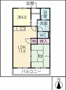 第2森藤ハイツ【1階】の間取り