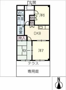 ソシア巽が丘【1階】の間取り