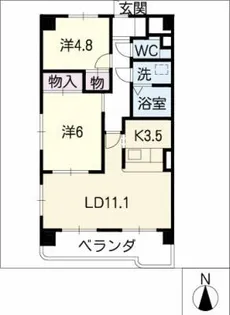ピアリッツ日置弐番館【5階】の間取り