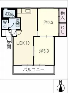 コージーレジデンス【1階】の間取り
