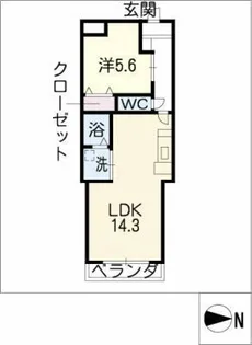 リバプールJ【1階】の間取り