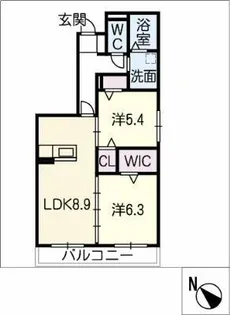 プランドール【1階】の間取り