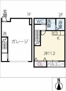 ガレージ・ディライト A棟【2階】の間取り