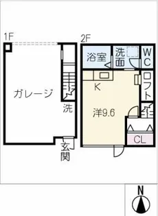ガレージ・ディライト C棟【2階】の間取り