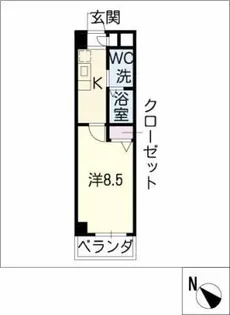 プラスパー猪之越【3階】の間取り