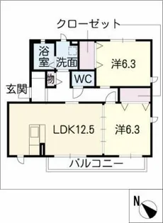 エバーヒル【2階】の間取り