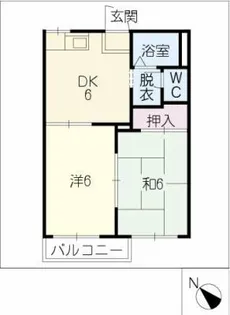 ビレッジ葵B棟【2階】の間取り