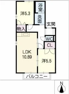 メゾンボナールA【2階】の間取り