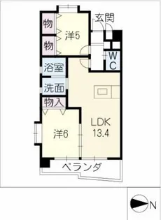 ウィンドウズ鳥見【4階】の間取り