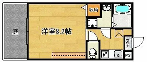 エントランスライフ同志社西【1階】の間取り