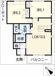 COURT荒池【1階】の間取り