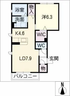 ウェルシーズンA棟【1階】の間取り