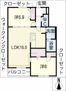 カサベルデ【2階】の間取り