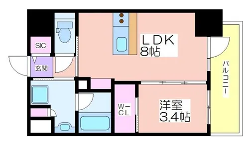 SOFIA住吉大社【3階】の間取り
