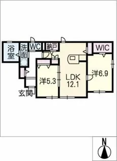 ヘーベルメゾン一宮【1階】の間取り