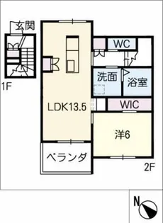 グラツィオーソ一宮富士【2階】の間取り