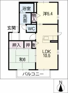 コート・ド・ソレイユB棟【2階】の間取り