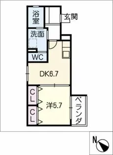 ヴィラタチバナ弐番館【2階】の間取り
