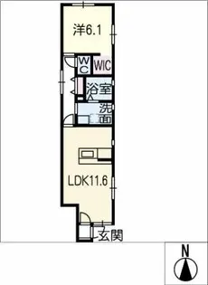 オクターブ若園【1階】の間取り