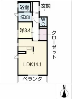 ヴェルデュール八代【2階】の間取り