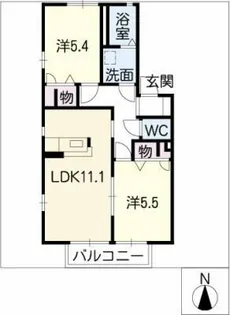 ディアス神領A棟【2階】の間取り
