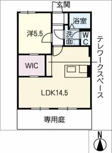 グリーンタウントーシンB棟【1階】の間取り