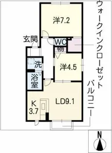 ラ・ポーレ ムロタ B棟【1階】の間取り