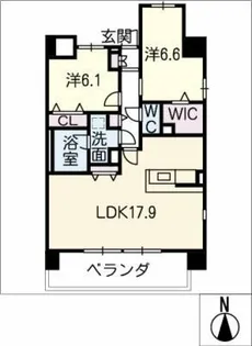 LA CANG【9階】の間取り