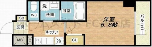 エスリード難波 THE FIRST【12階】の間取り