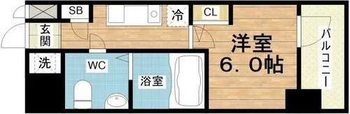 エスリードレジデンス梅田フロント【7階】の間取り