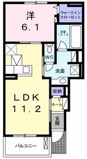 カーサドルチェB【1階】の間取り