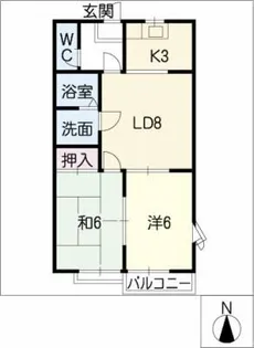 シティハウス加納【1階】の間取り