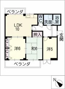 ルネスミドリ【3階】の間取り