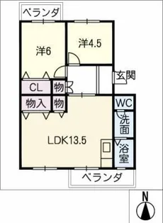 パストラル板倉A【1階】の間取り