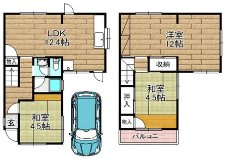 大阪府高槻市大蔵司2丁目【一戸建】の間取り