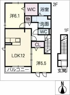 ガーデンプラザ新栄 E棟【2階】の間取り