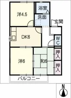 グリーンコートB【1階】の間取り