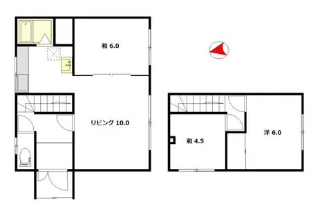 北海道滝川市黄金町東4丁目【一戸建】の間取り