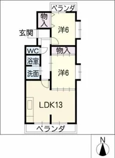 アミューズ平芝【4階】の間取り
