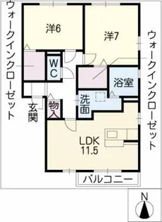 リビングタウン荒池D棟【1階】の間取り