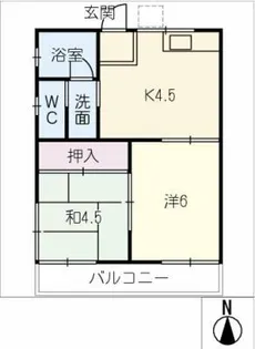 豊明ハイツ【2階】の間取り