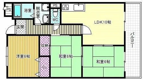 大阪府藤井寺市林2丁目【マンション】の間取り