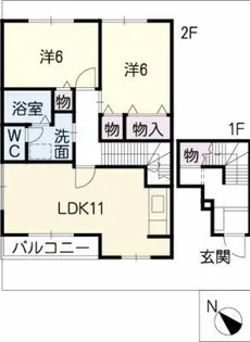 ヴィラ霞【2階】の間取り
