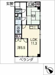 シャトー末廣【4階】の間取り